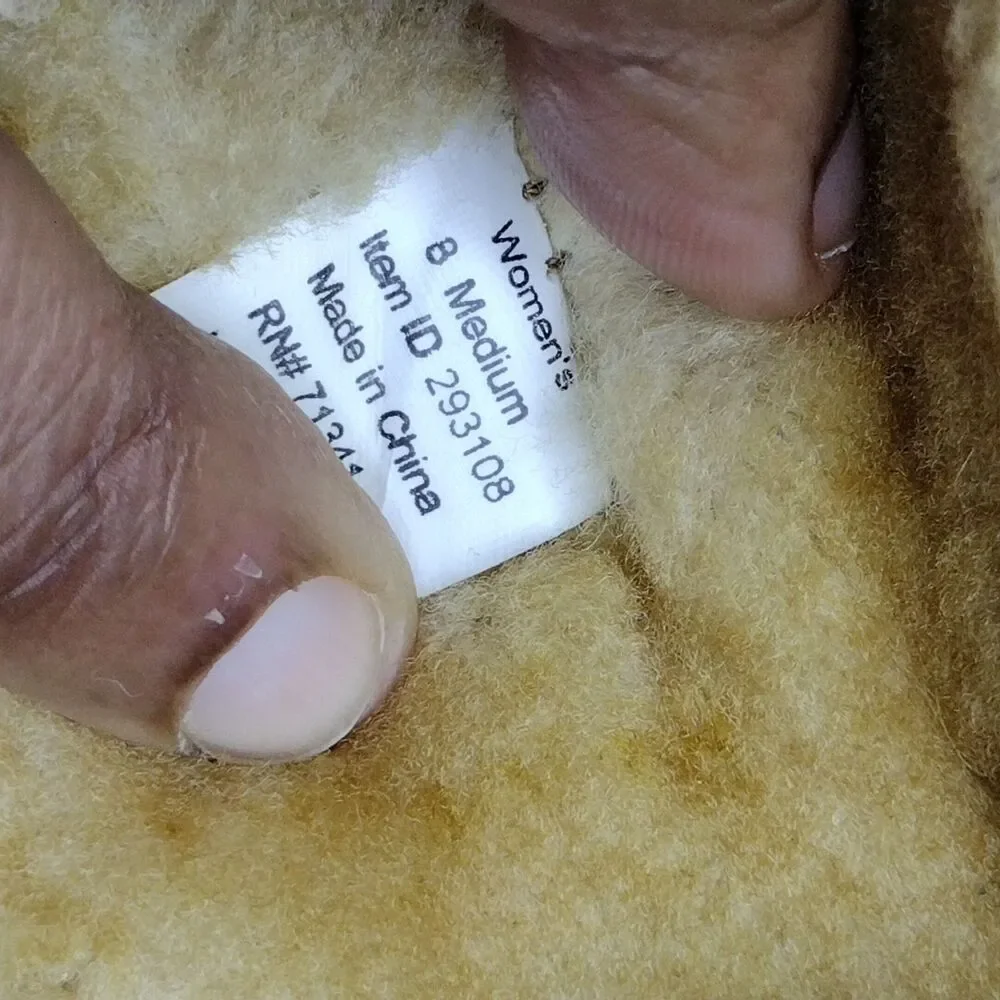 LL Bean Tan Suede Shearling Lined Moccasin Slippers Womens Size 8 293108 #1 - Picture 6 of 6